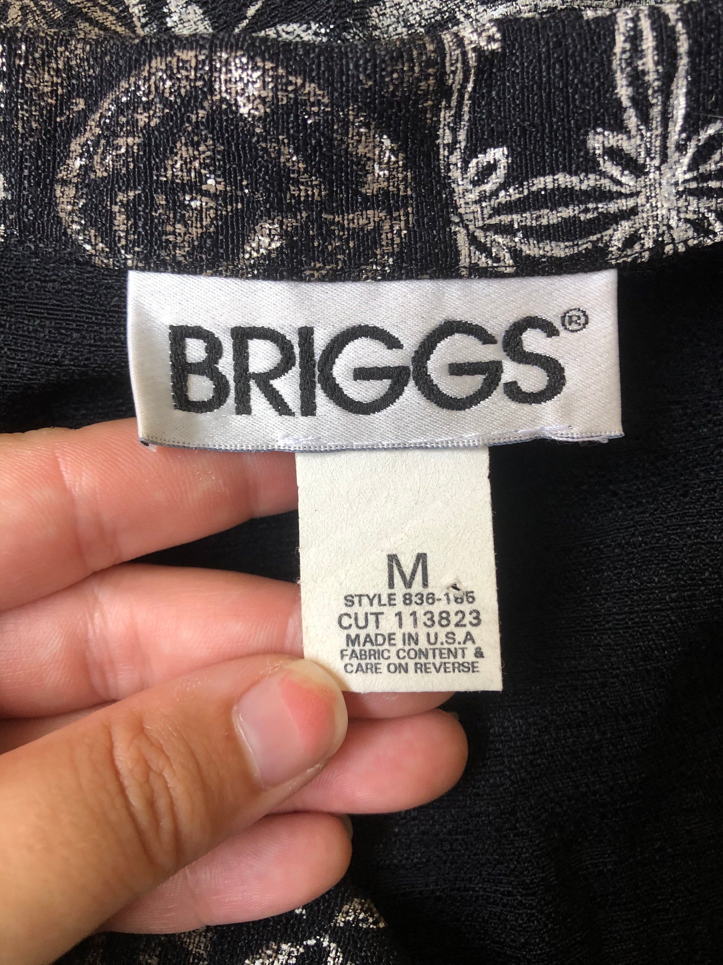 90’s Briggs Gray Patterned Blouse (M)