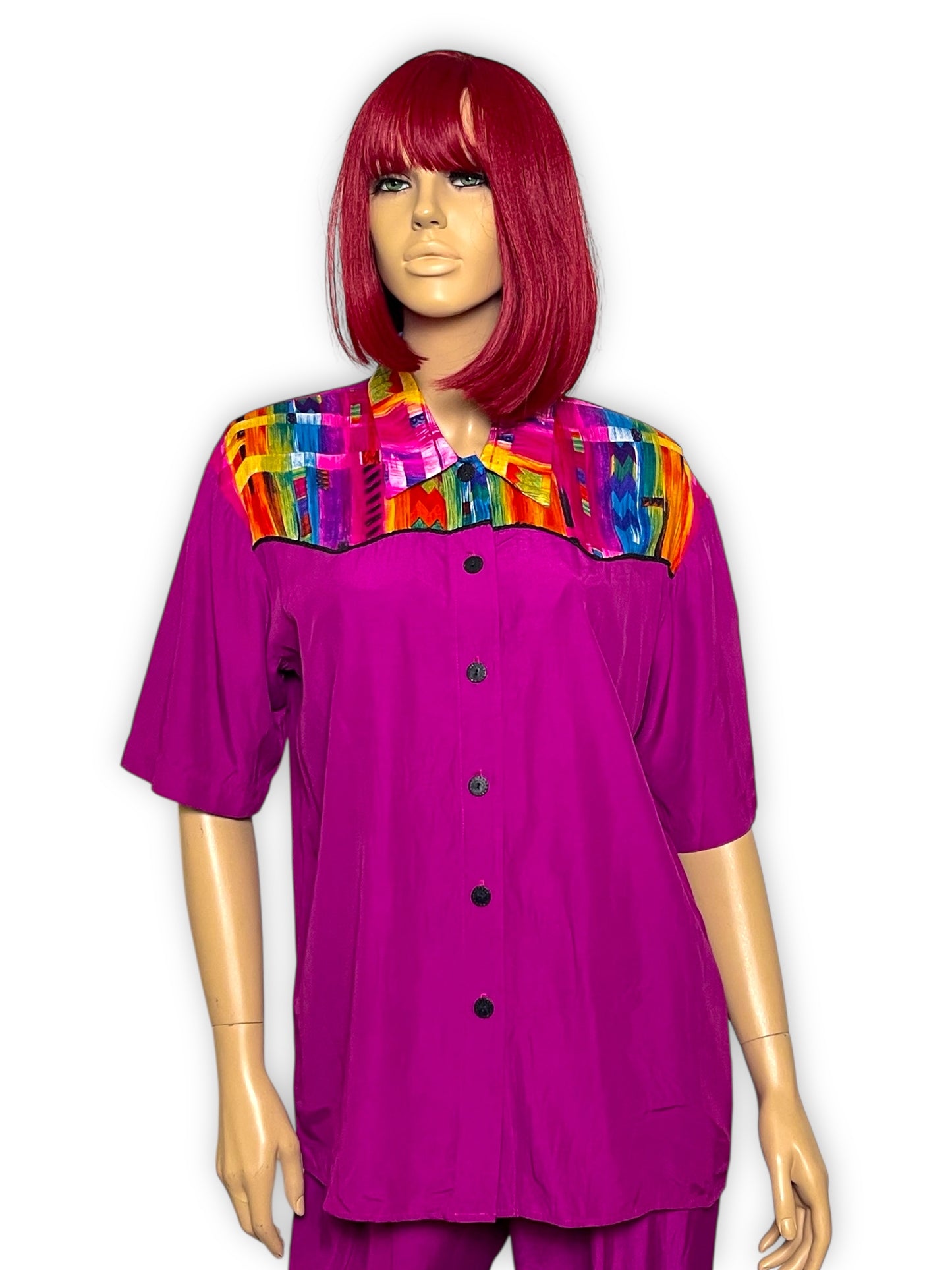 80’s Ms. Interpret Fuschia Retro 2-Piece Set (M/L)
