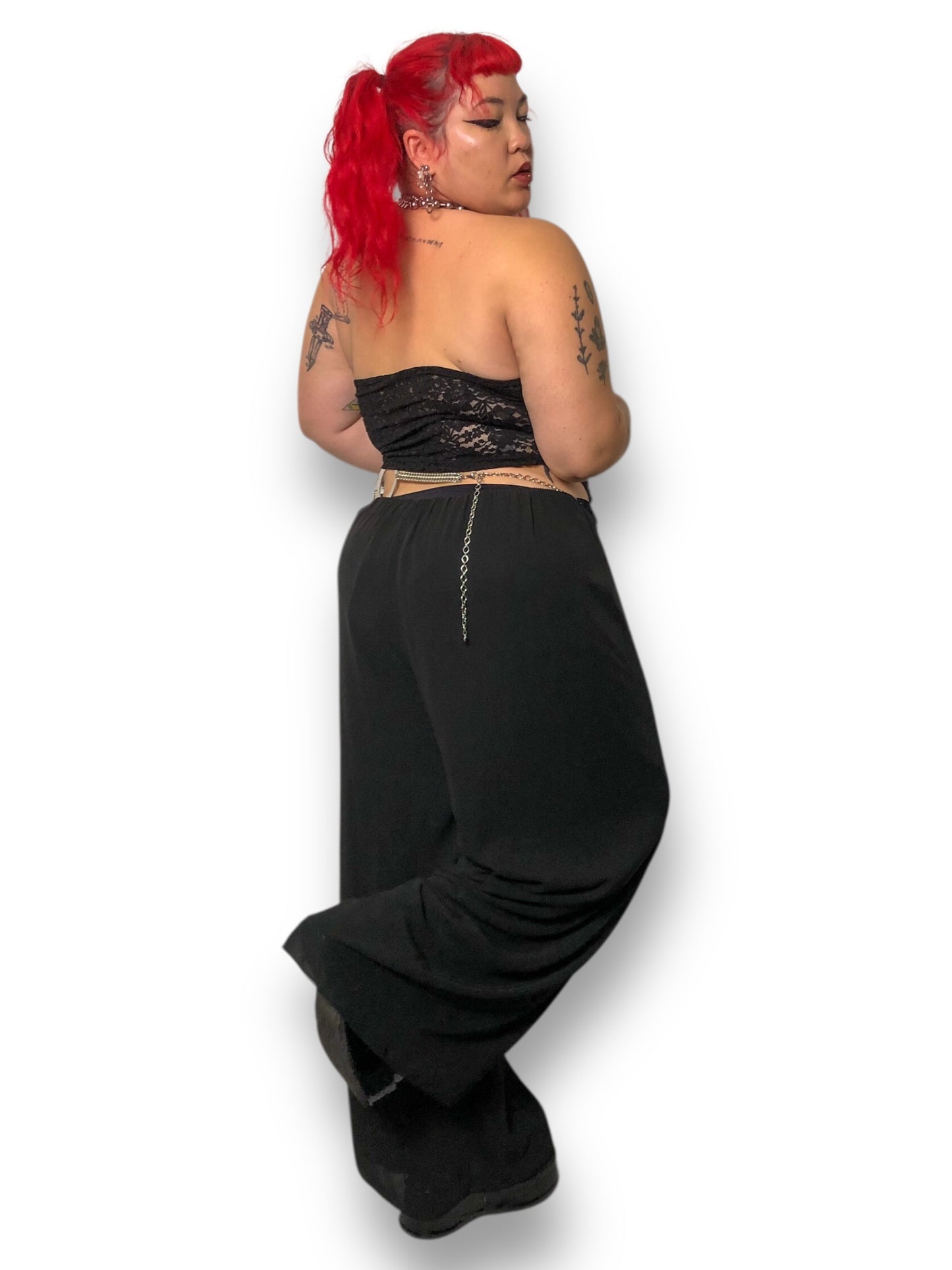 90’s Alex Evenings Black Mesh Layered Pants (3X)