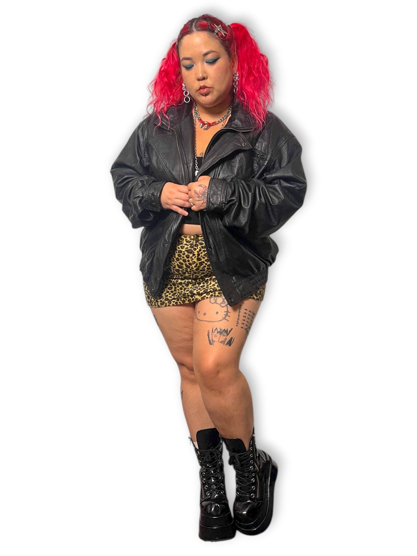 90’s Leather World by Lucky Leather Black Leather Jacket (2X)