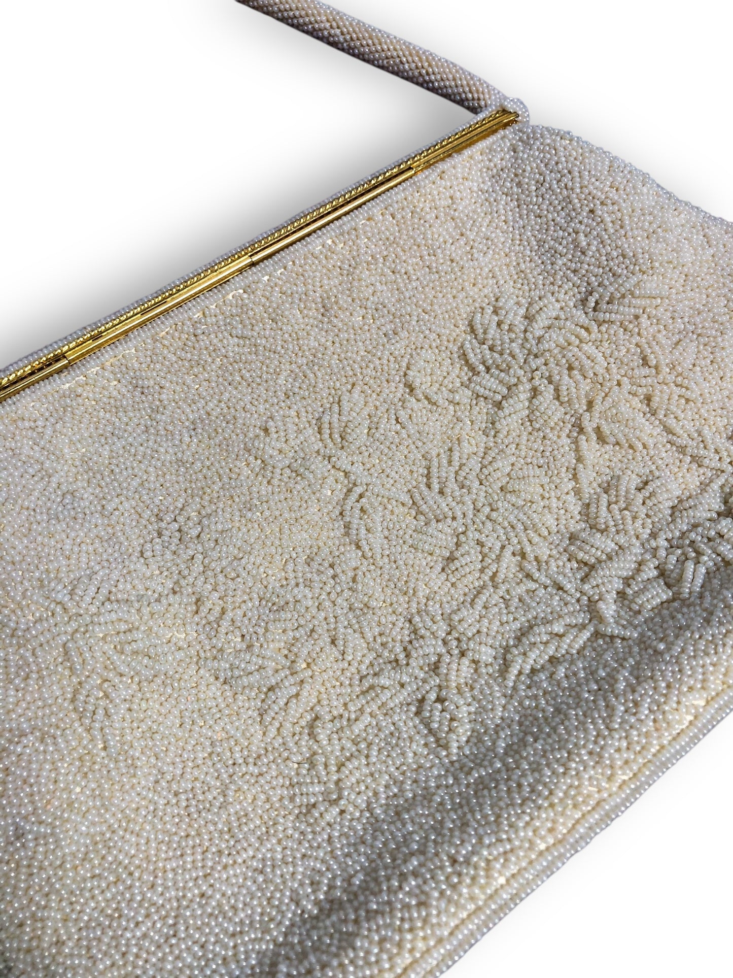 Vintage White Beaded Handbag