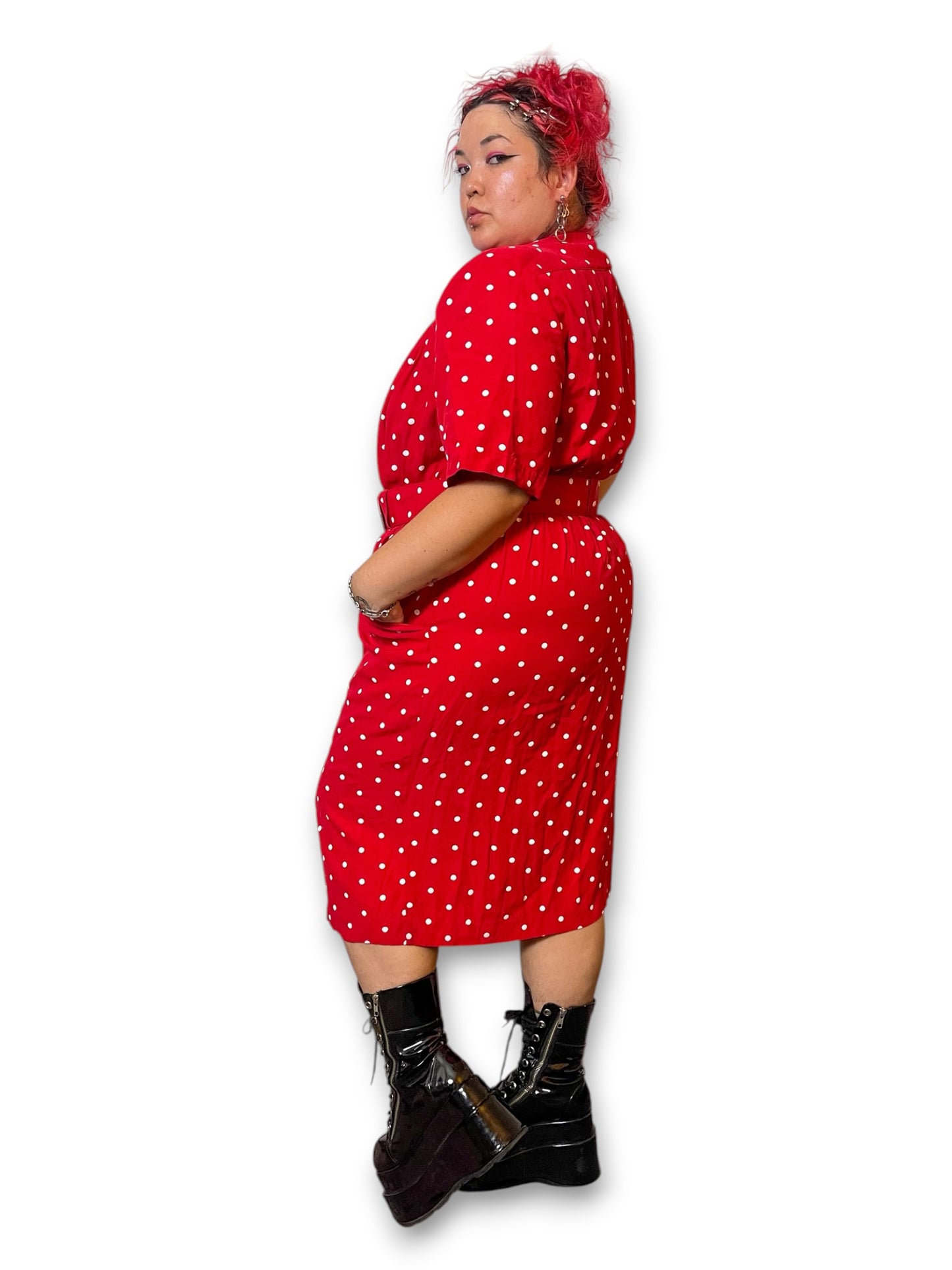 80’s Polka Dot Secretary Dress (2X/3X)