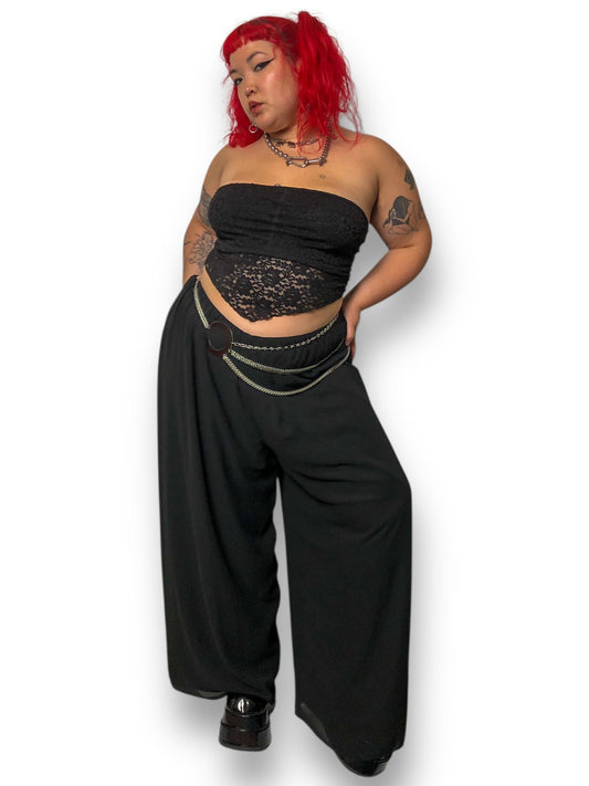 90’s Alex Evenings Black Mesh Layered Pants (3X)