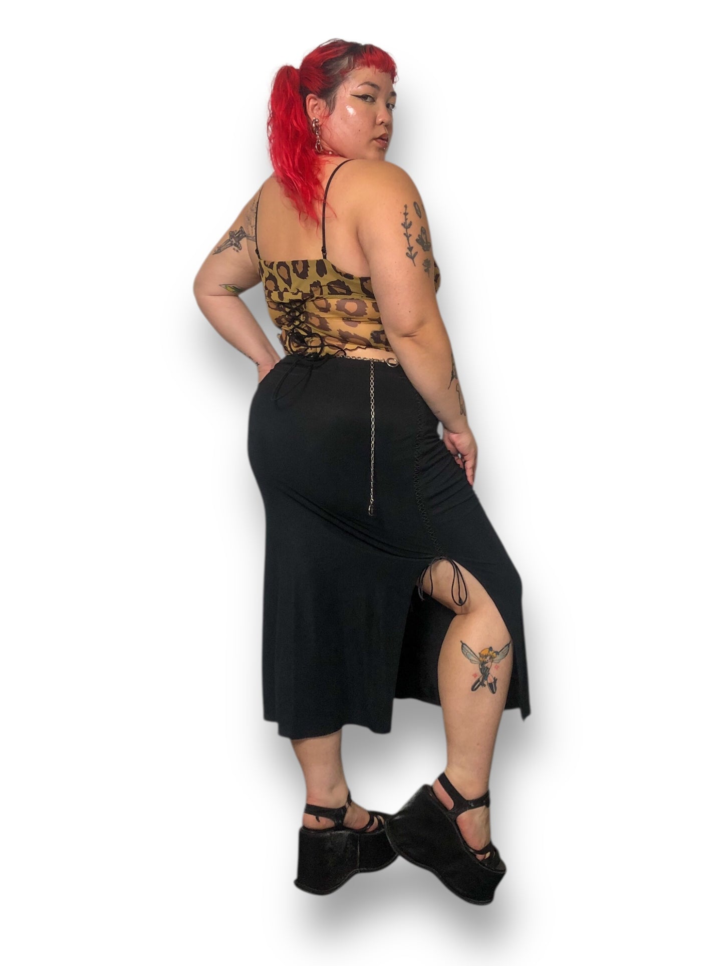90’s Susan Lawrence Black Midi Skirt (XL)