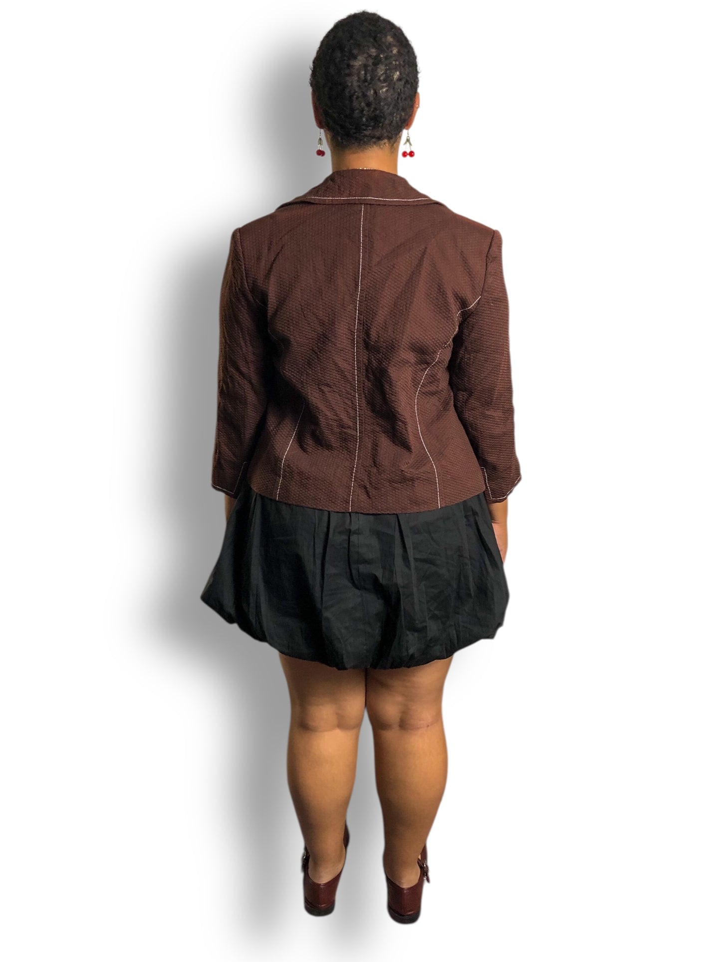 90’s Anne Klein Brown Cropped Blazer (L/XL)
