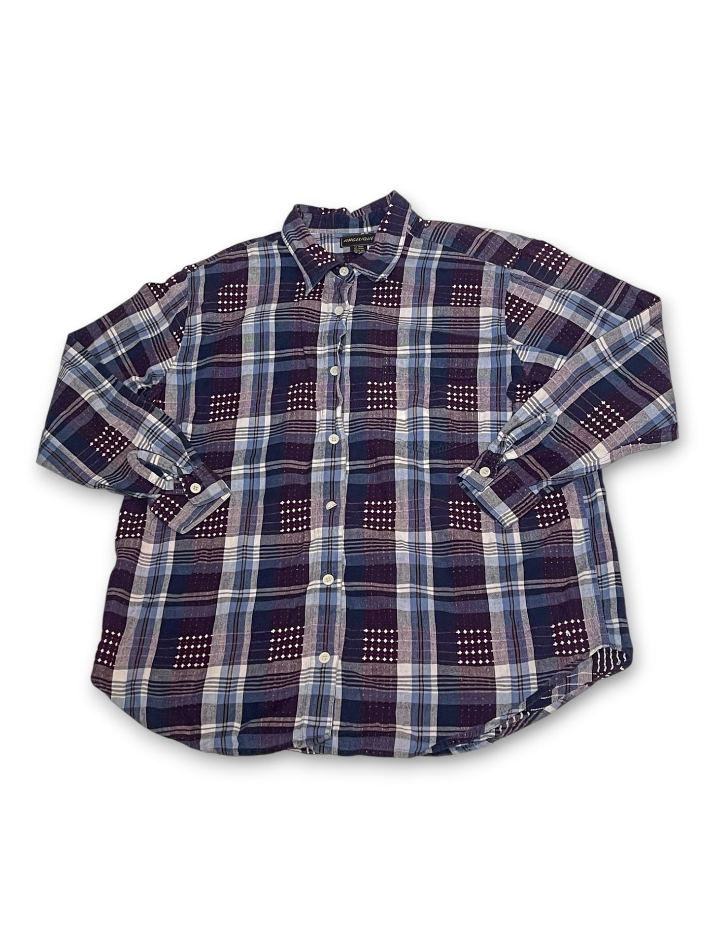 90’s Plaid Button Down Shirt (XL/1X)