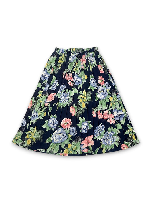 Y2K Retro Floral Pleated Skirt (M/L)