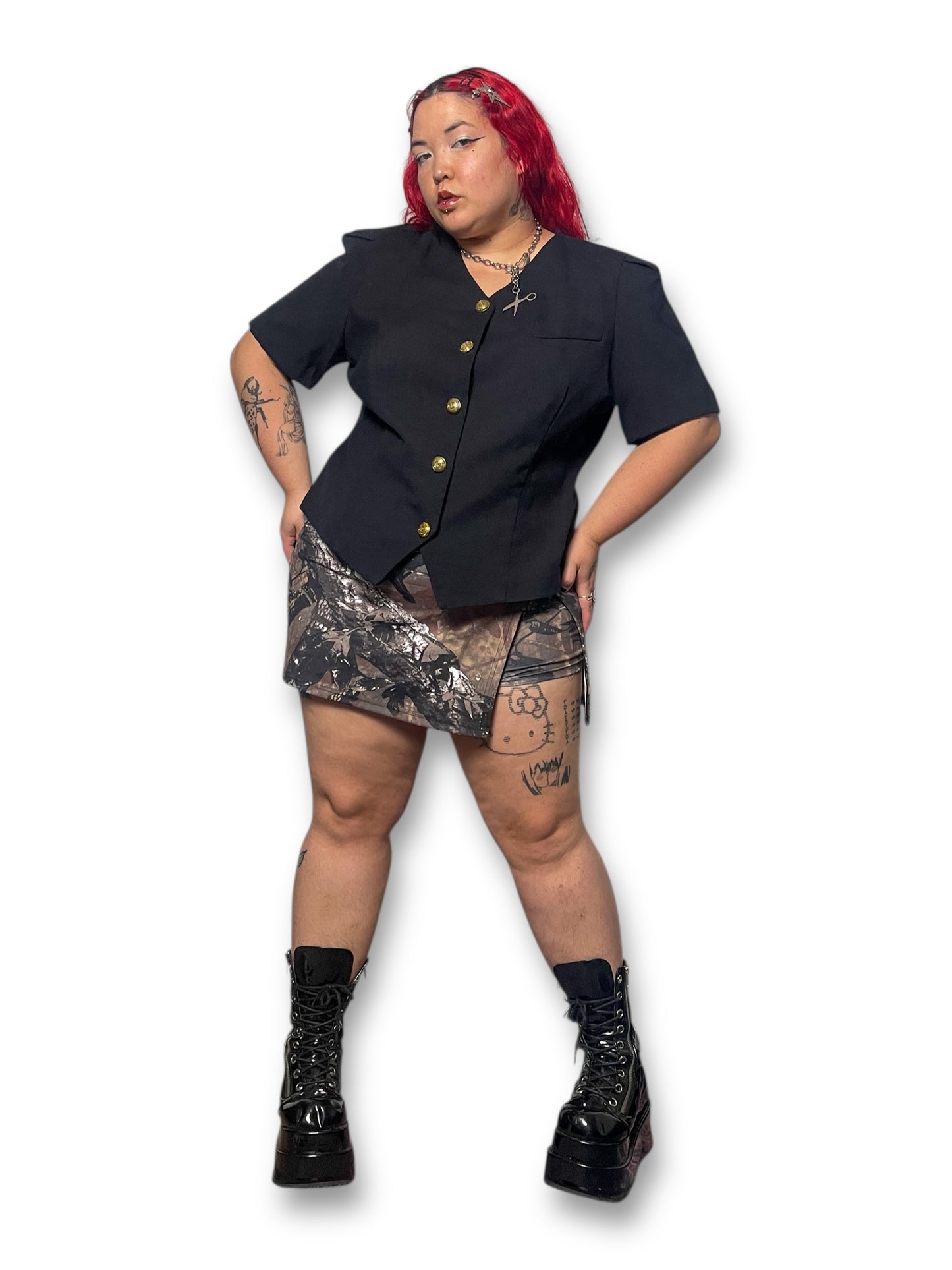 90’s Worthington Black Retro Blouse (2X/3X)