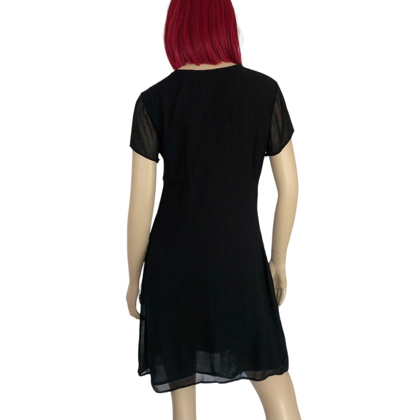 90's Amanda Smith Black Mesh Layered Dress (M)