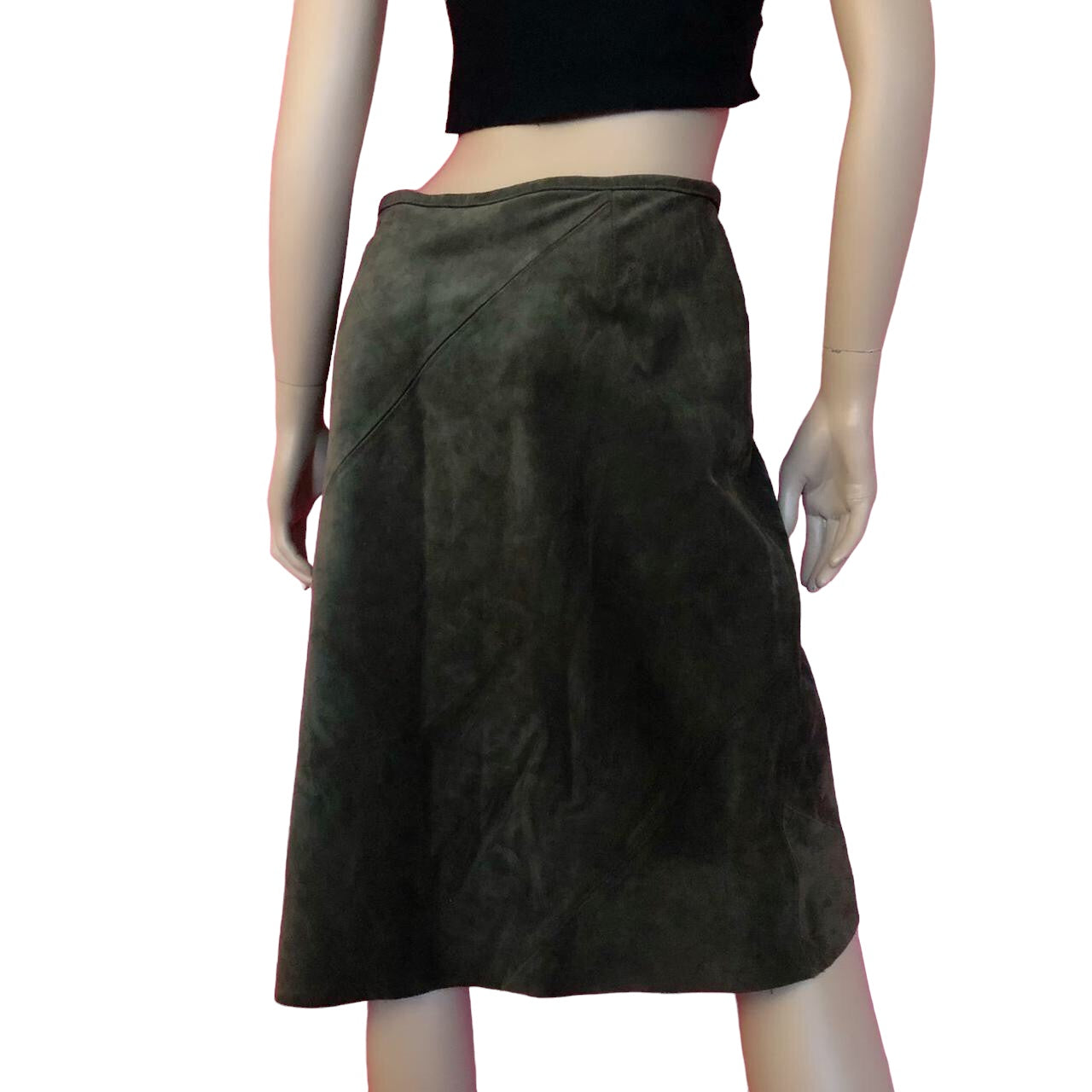 90's International Concepts INC Olive Green Leather Pencil Skirt (M/L)