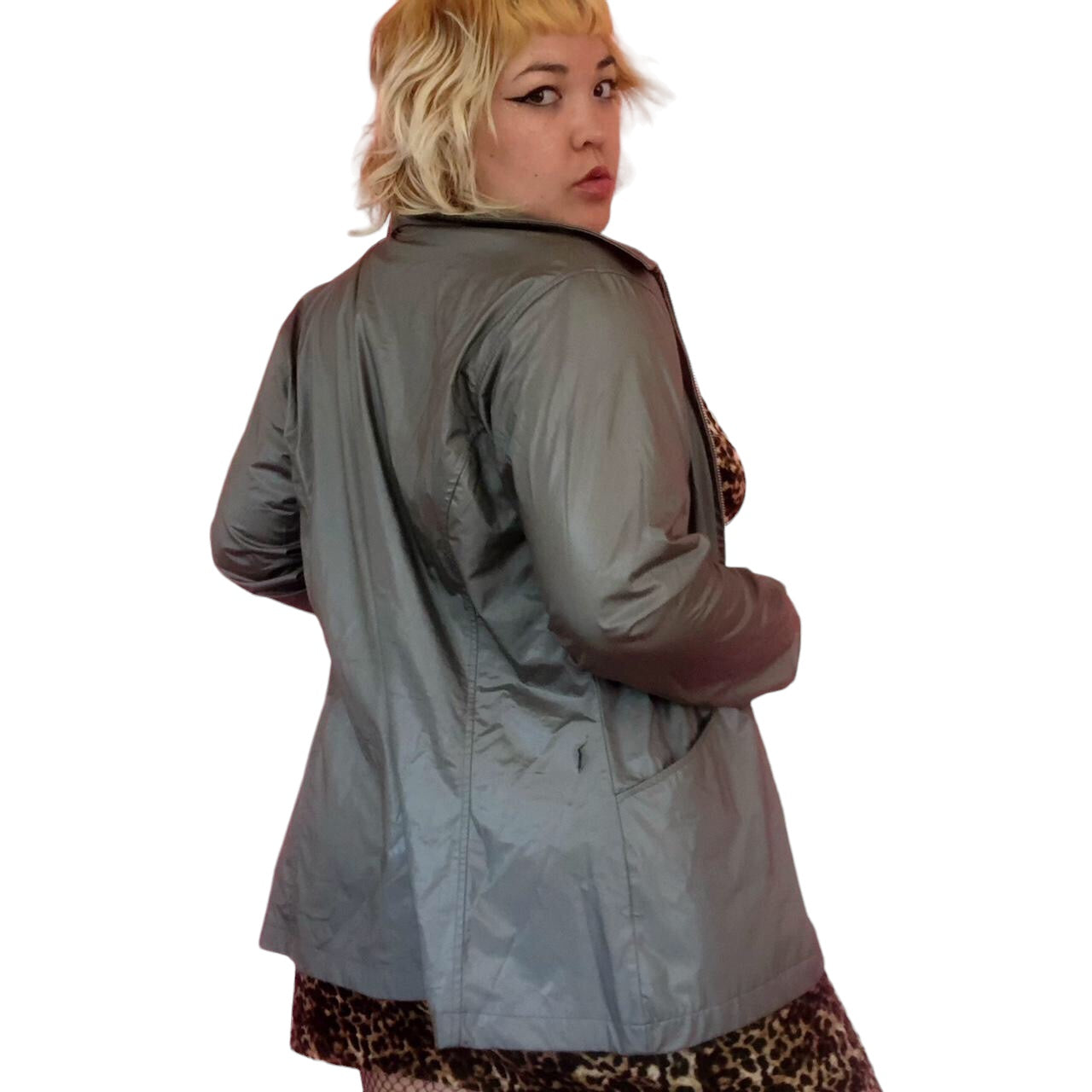 90's Highway Gray Vinyl Jacket (L)