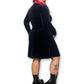 Y2K Black Velvet Long Sleeve Dress (XL/1X)