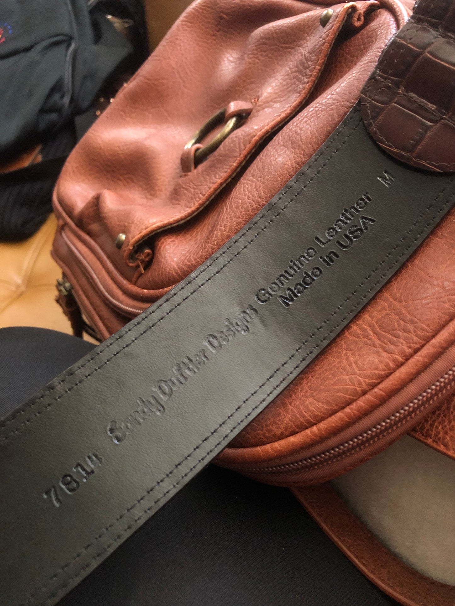 Vintage Sandy Duftler Designs Brown Leather Spur Belt (M)