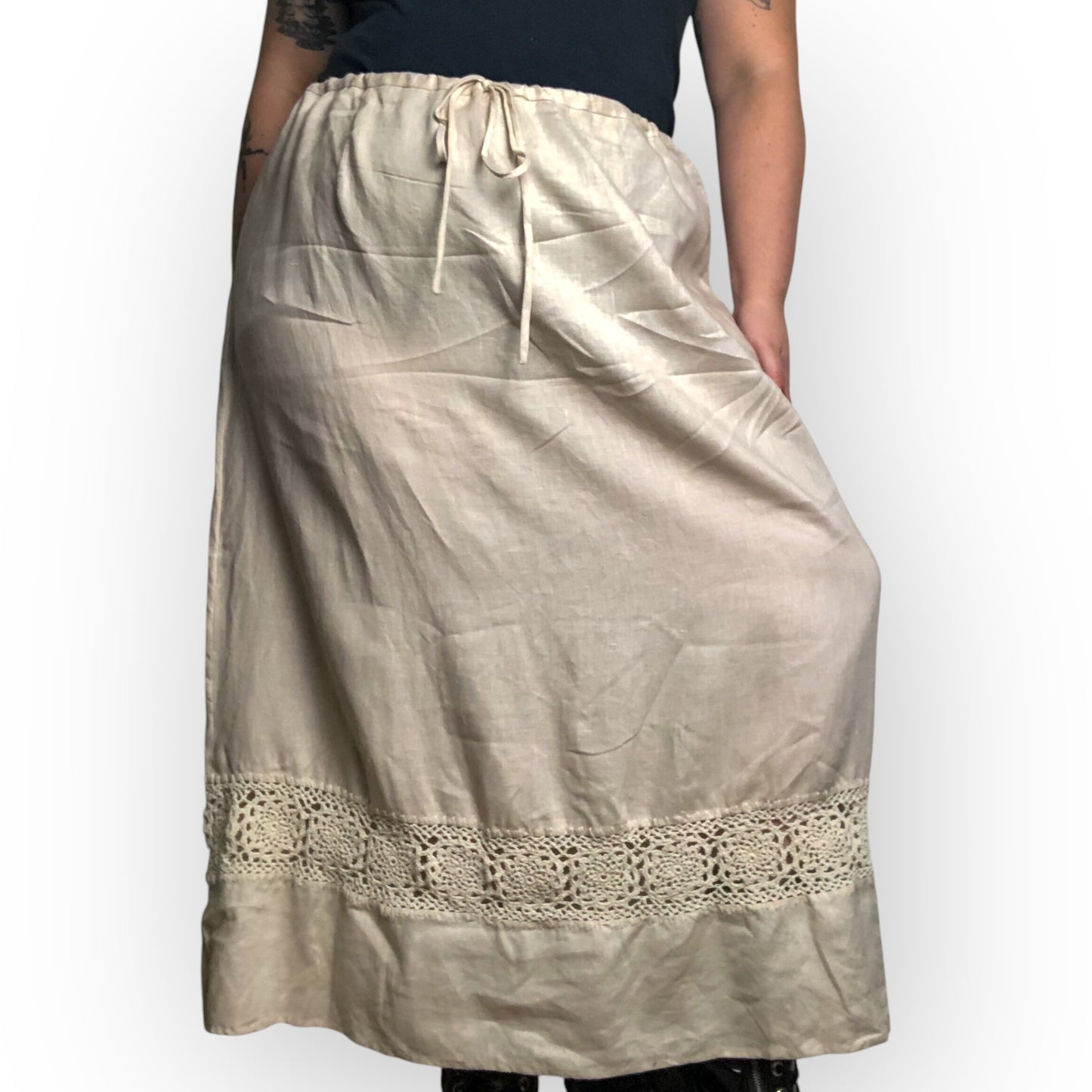 90’s/Y2K Coldwater Creek Cream Maxi Skirt (3X)