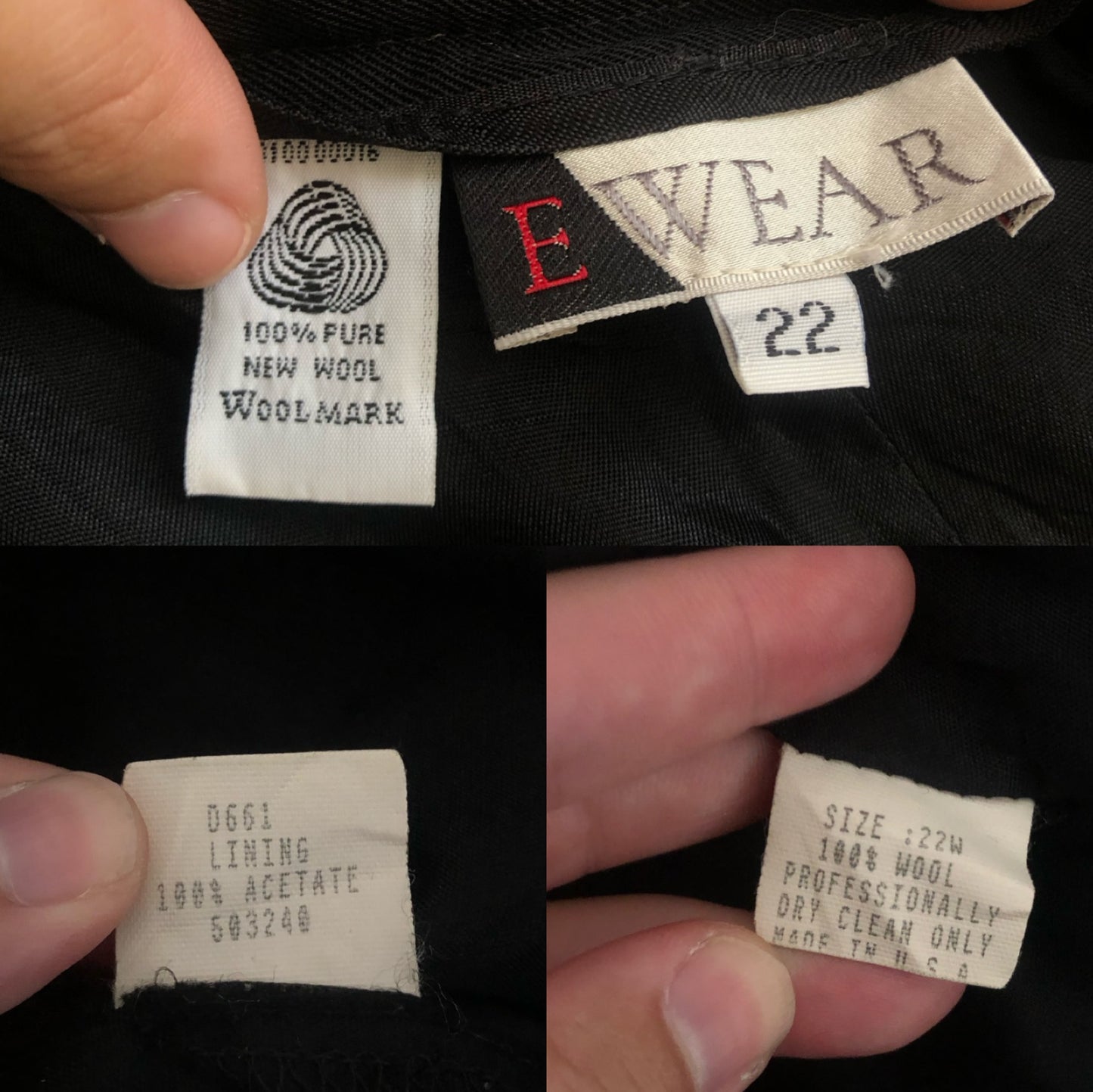 90’s E Wear Black Pleated Dress Pants (2X/3X)