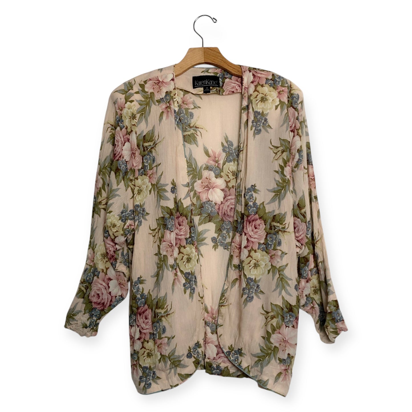 80’s Karen Kane Cream Floral Print Blazer (M)