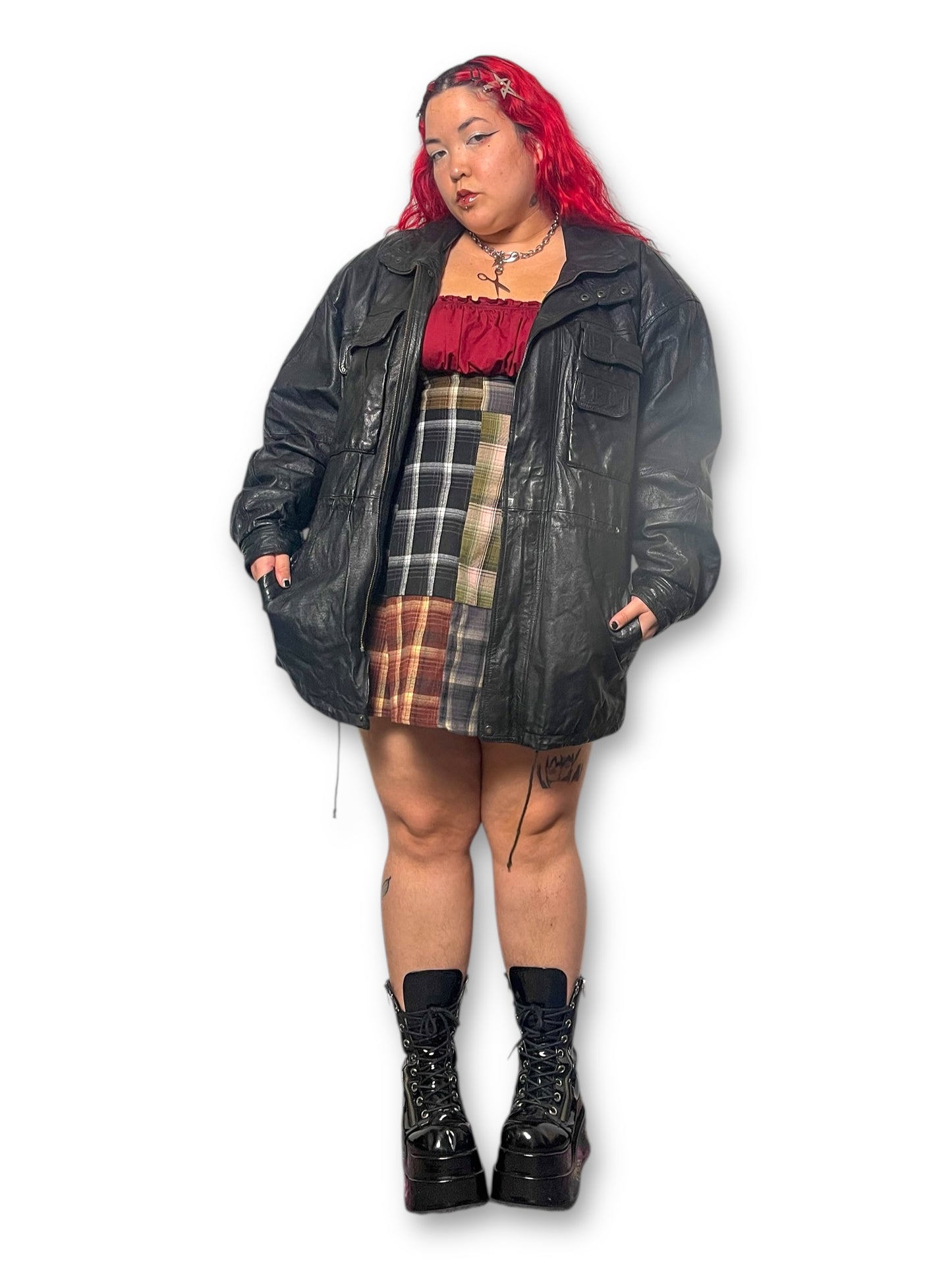 80’s/90’s Phase 2 Black Leather Jacket (XL/1X/2X)