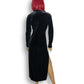 Y2K Be Smart Black Velvet Duster Cardigan (M)
