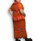 90’s/Y2K Signature by Robbie Bee Orange Patterned Maxi Dress (2X)