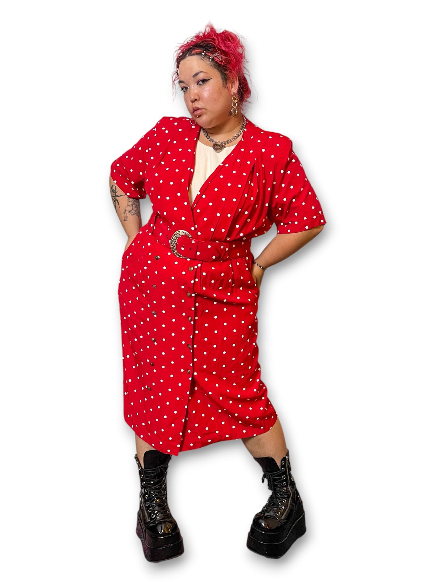 80’s Polka Dot Secretary Dress (2X/3X)