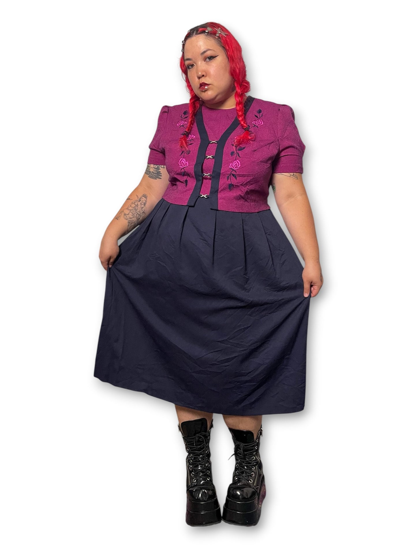 90’s Retro Grunge Midi Dress (2X)