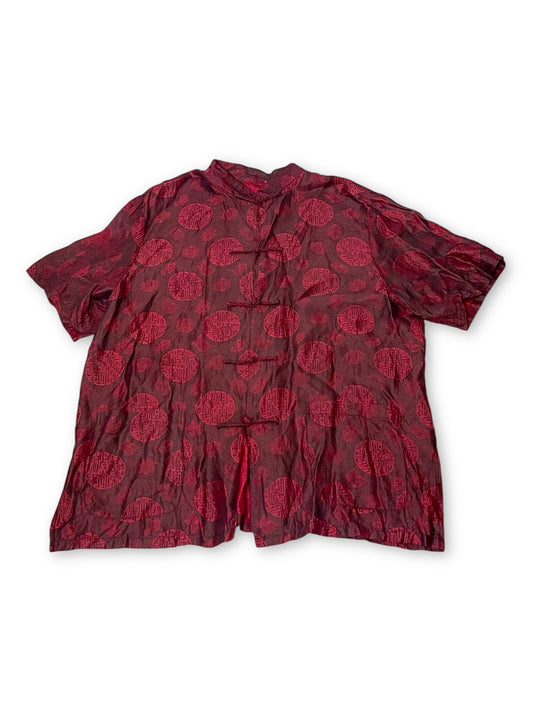 90’s/Y2K Wine Red Silk Blouse (XL)