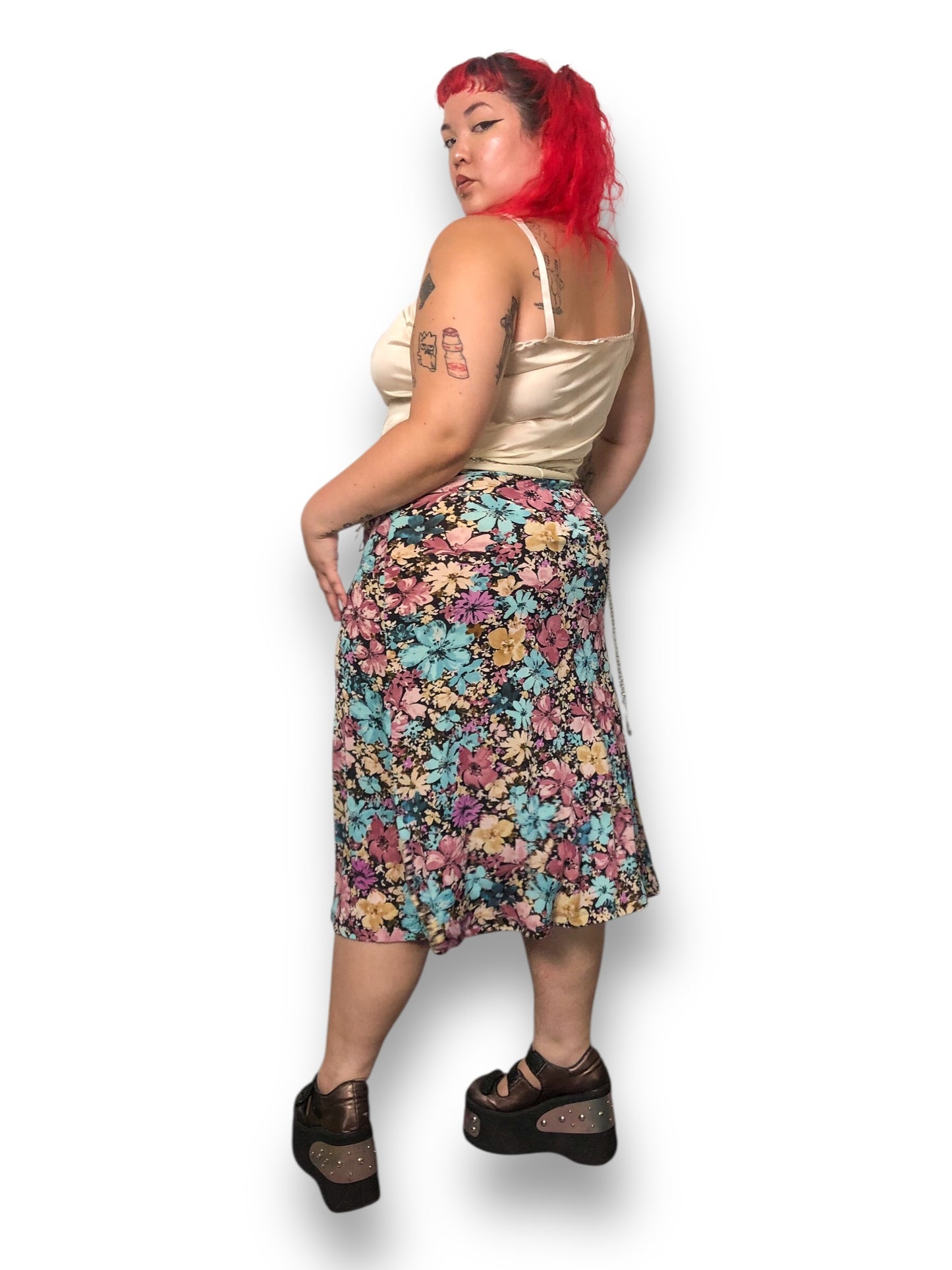 Y2K Jaclyn Smith Colorful Floral Skirt (L/XL/2X)