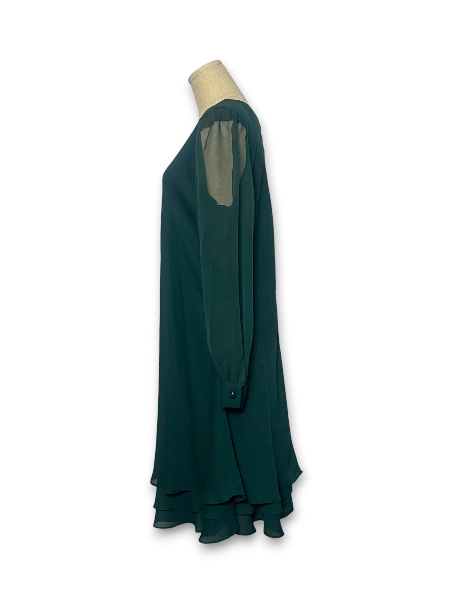 90’s Emerald Chiffon Dress (XL)