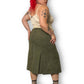 90’s Together! Olive Green Knit Pleated Skirt (2X)