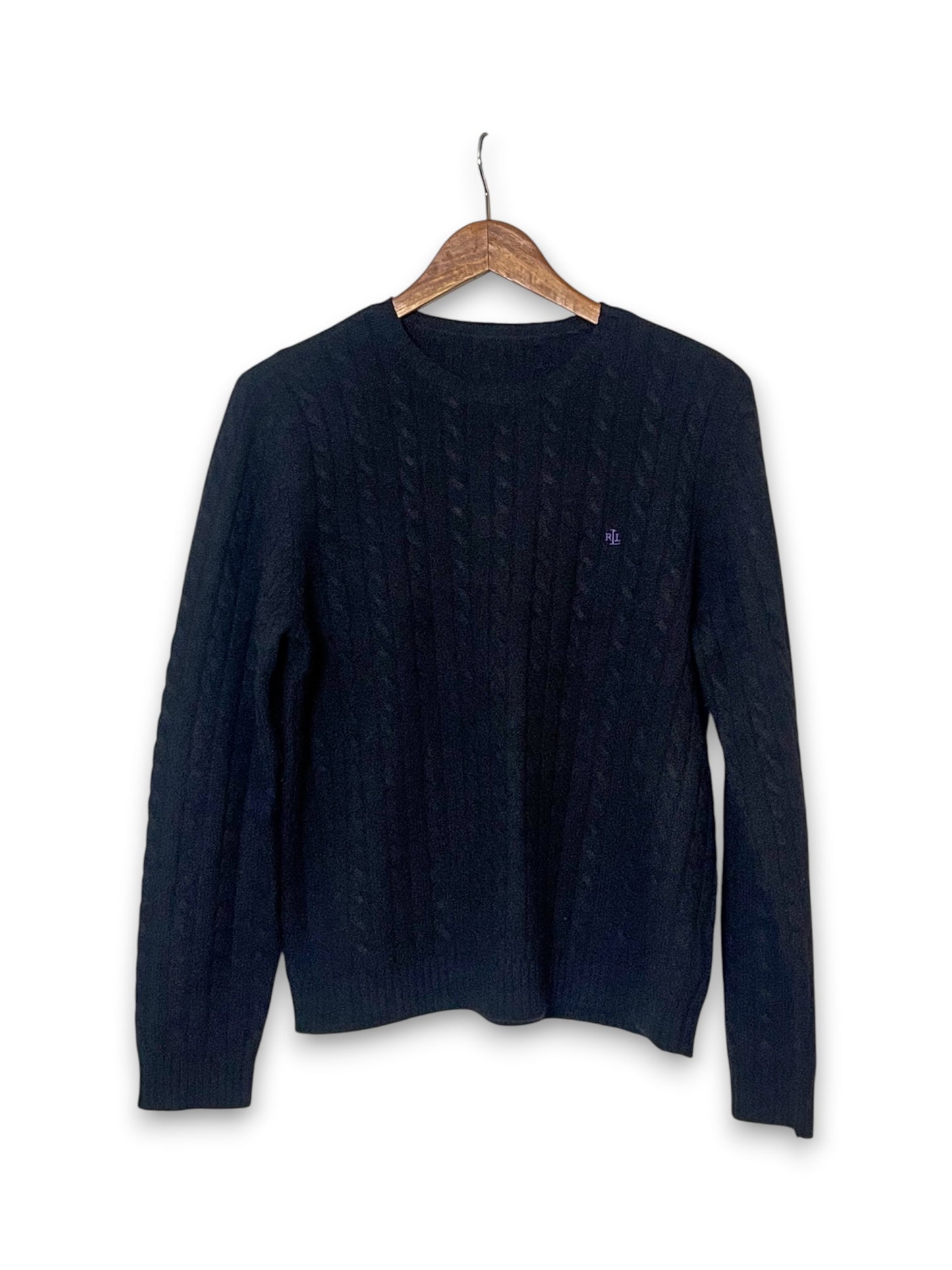 90’s/Y2K Black Cable Knit Sweater (M/L)