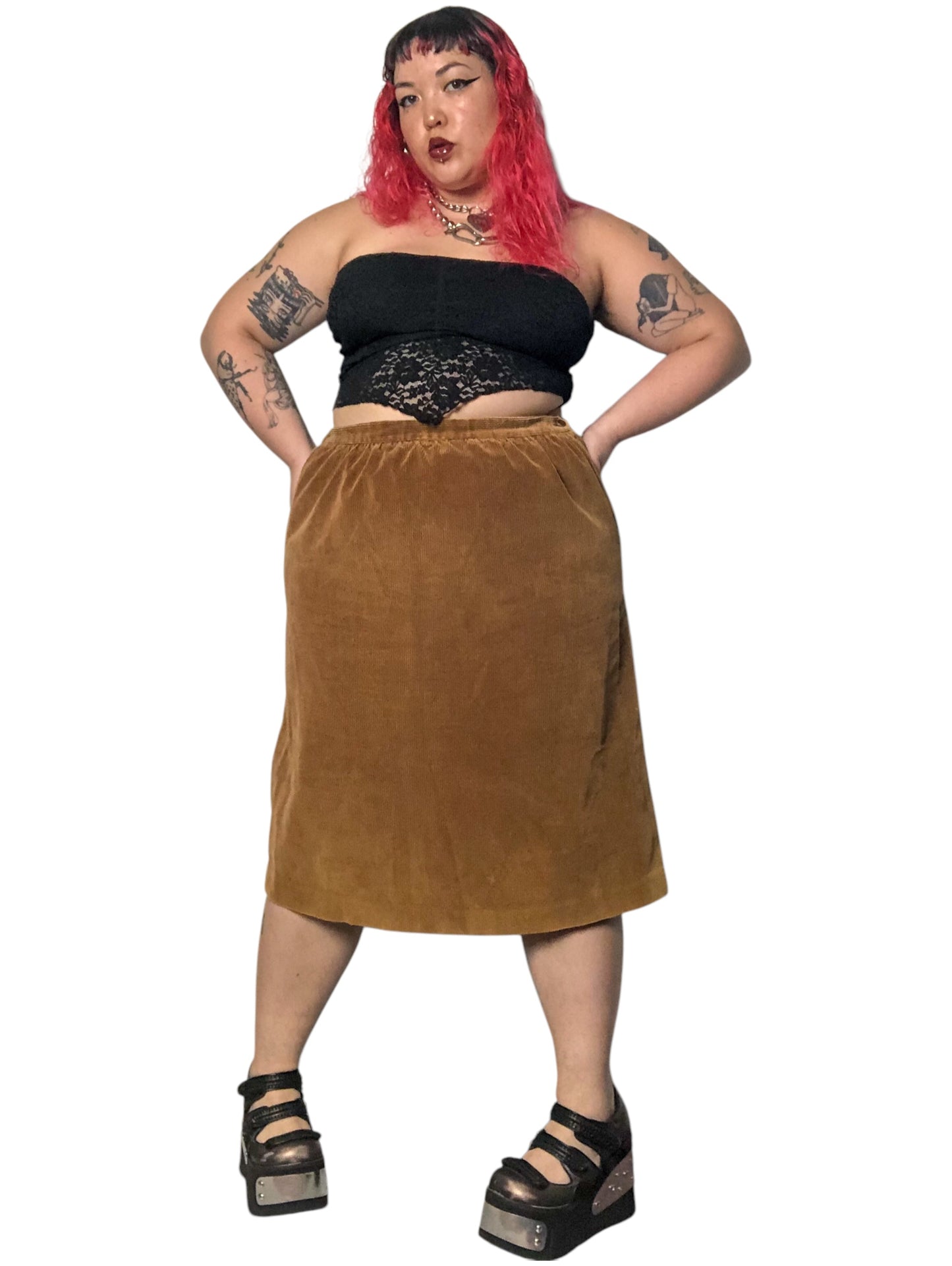 70’s Astor II Brown Corduroy Skirt (XL/2X)