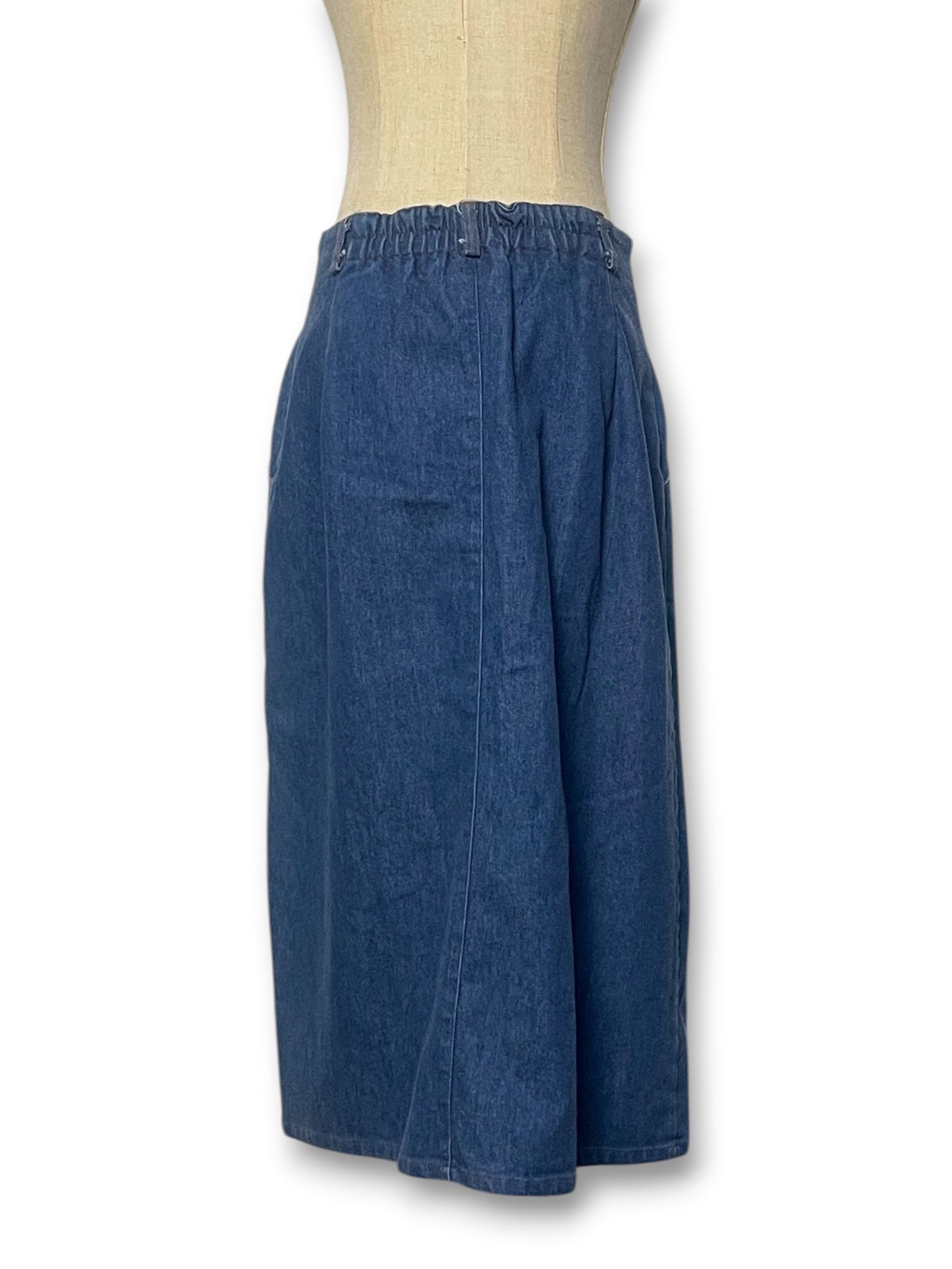 80’s Retro Denim Midi Skirt (M/L)