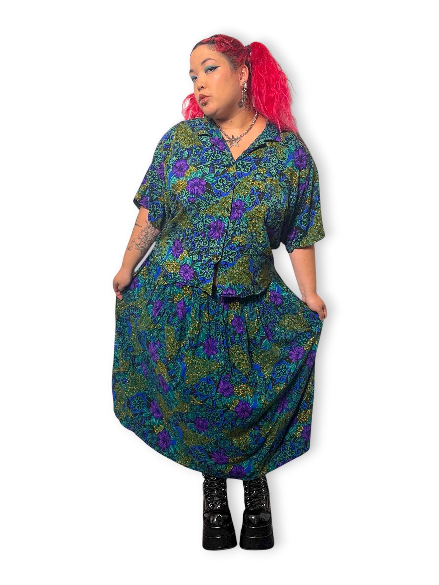 90’s/Y2K Allison Smith II Floral 2-Piece Set (3X)