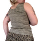 90's Kasper Glittery Gold and Tan Textured Top (XL)