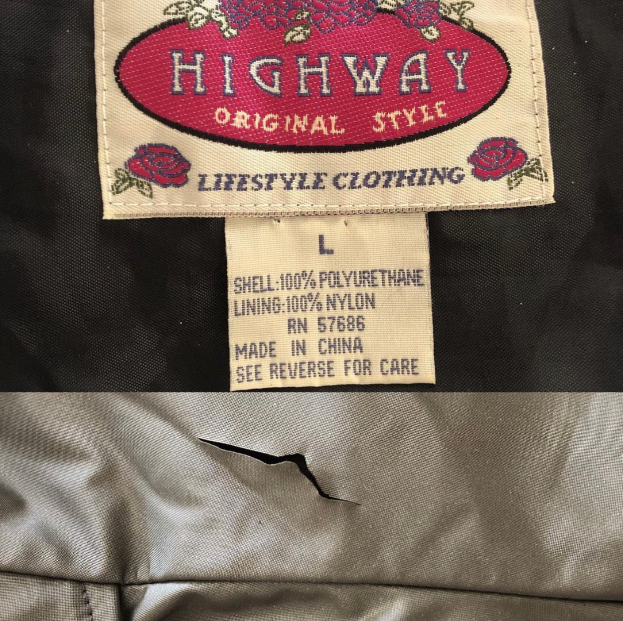 90's Highway Gray Vinyl Jacket (L)